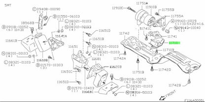 11710-60A01-000 Suzuki Mounting,eng rr 1171060A01000, New Genuine OEM Part1
