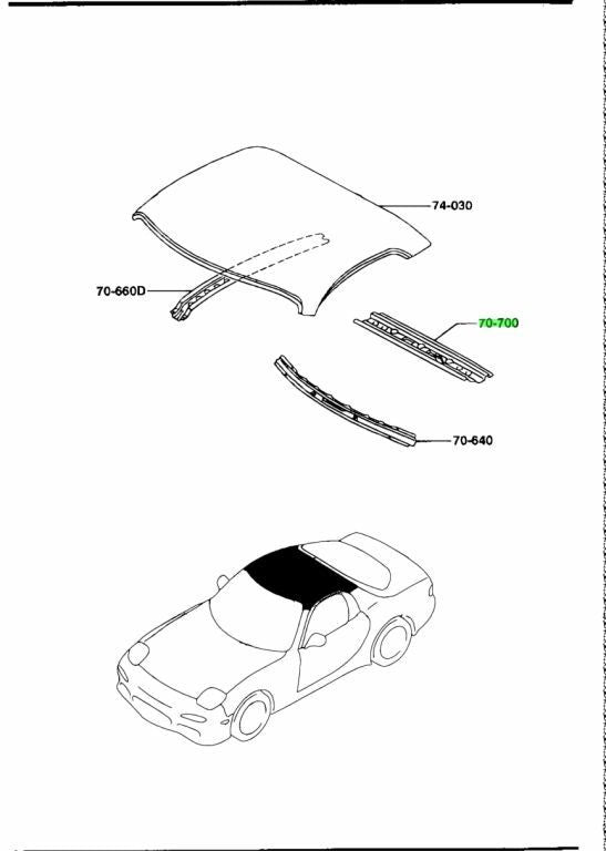 OEM MAZDA REAR HEADER RX-7 FD3S FD01-70-700B0