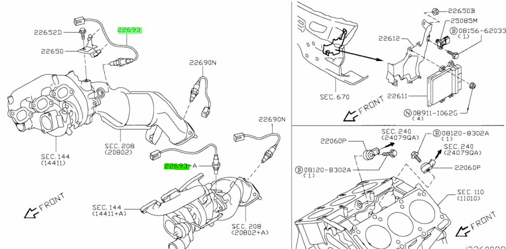 OEM Genuine Nissan AIR FUEL RATIO SENSOR LH＆RH SET VR38DETT GT-R R35 NEW