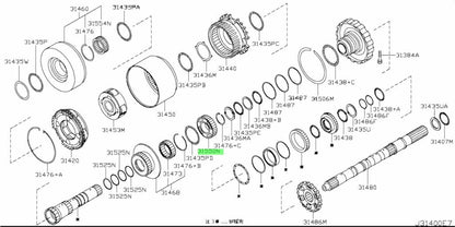 Genuine Nissan High & Low Clutch Hub Assembly 31551-90X0B1