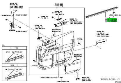 LEXUS RX270/350/450H Front Door Glass Inner Weatherstrip 68171-48051 68172-480511