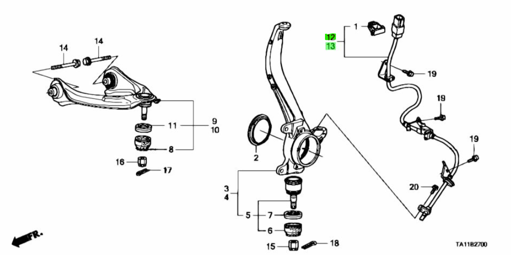 OEM Front SENSOR ASSY. R&L SET Honda Accord DBA-CU2 57455-TA0-A01/57450-TA0-A01