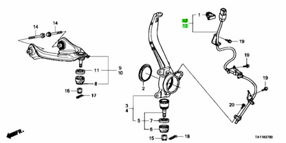 OEM Front SENSOR ASSY. R&L SET Honda Accord DBA-CU2 57455-TA0-A01/57450-TA0-A01