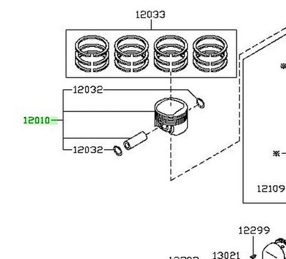 New Genuine Nissan Piston w/ Pin A2010-4BB1C OEM1