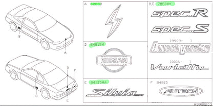 S15 Silvia Emblem Badge Set of 5 Nissan Genuine