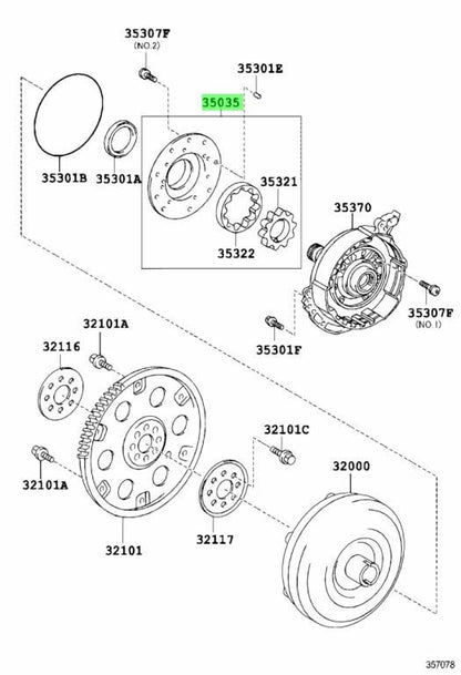 Genuine Toyota Lexus AT Front Oil Pump Gear Body Assembly 35035-33043 35035330430