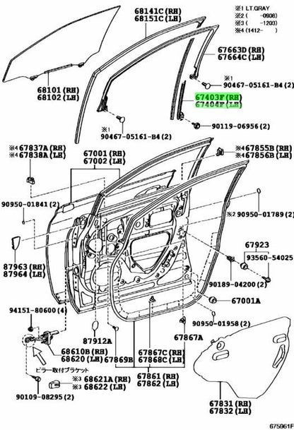 TOYOTA LEXUS RX270/350/450H RX FrontDoor Frame RearLower 67403-48071 67404-480710