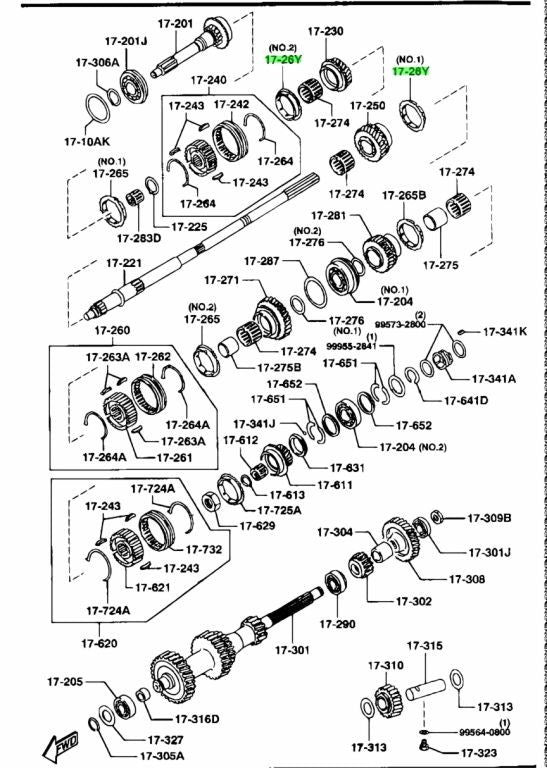 New Genuine Mazda Transmission Synchronizer Ring R506-17-26Y OEM1