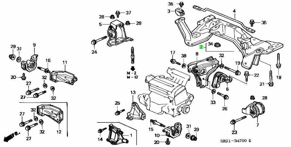 OEM Honda Civic EG EG6 EG8 EG9 50200-SR3-950 Front Suspension Crossmember1