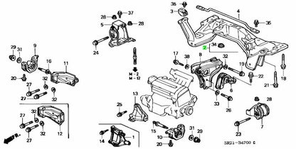 OEM Honda Civic EG EG6 EG8 EG9 50200-SR3-950 Front Suspension Crossmember1