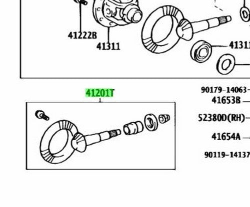 41201-80793 Toyota Final gear kit, differential, front 4120180793, New Genuine O1