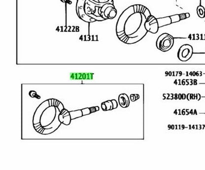 41201-80793 Toyota Final gear kit, differential, front 4120180793, New Genuine O1