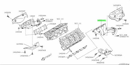 Genuine Nissan 350Z Infiniti G35 VQ35HR LH Exhaust Manifold 14002-JK21B0