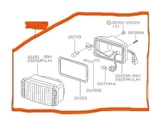 OEM Genuine Nissan 300ZX Z32 LAMP ASSEMBLY, FOG LH&RH B6155-40P00 B6150-40P00