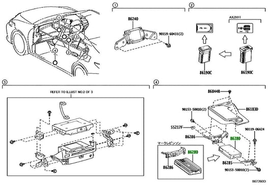 Genuine Toyota Lexus Stereo Amplifier Assy 86280-33420 Audio System Control Unit0