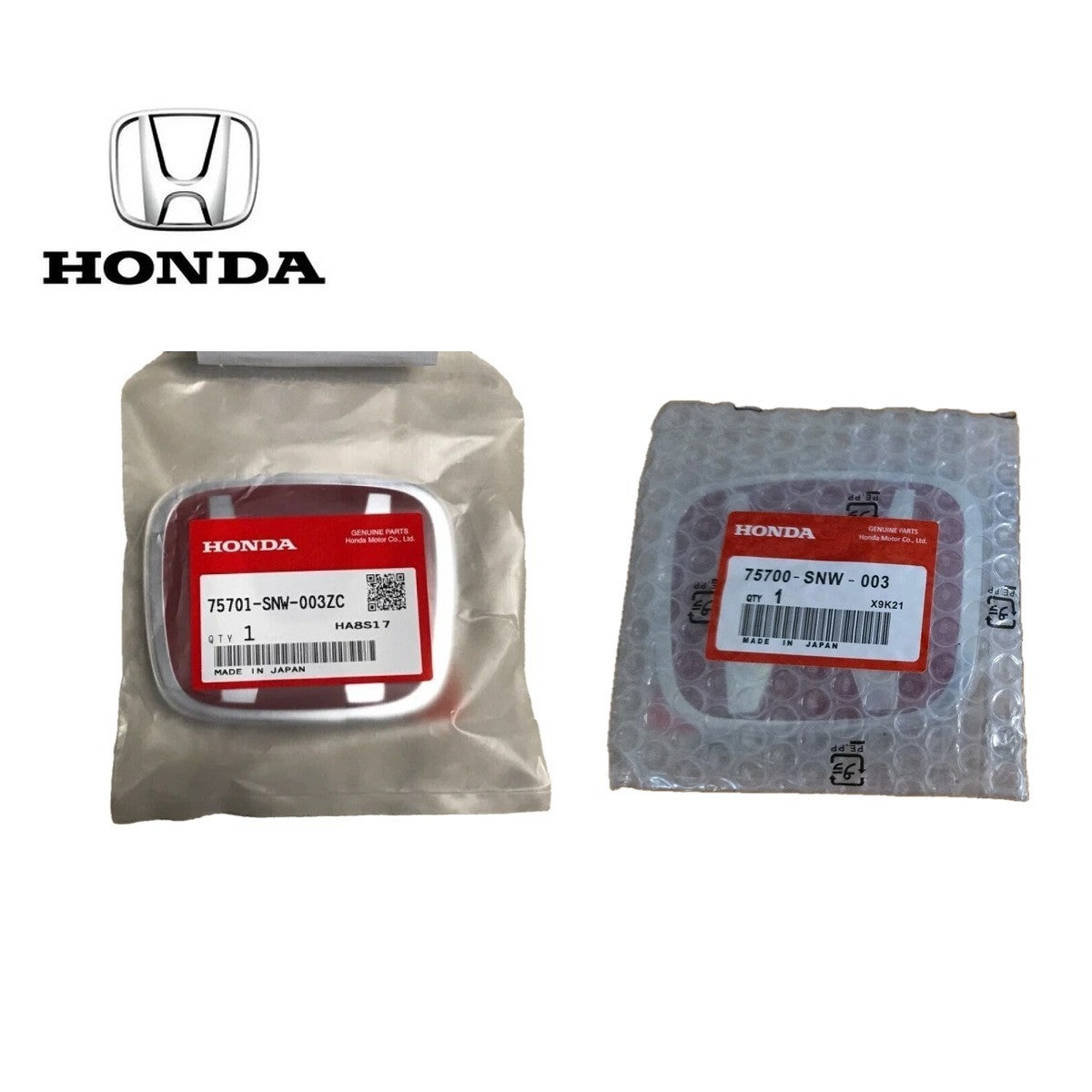 HONDA GENUINE CIVIC FD2 TYPE-R Front & REAR RED H EMBLEM WHITE TRIM JDM Japan0