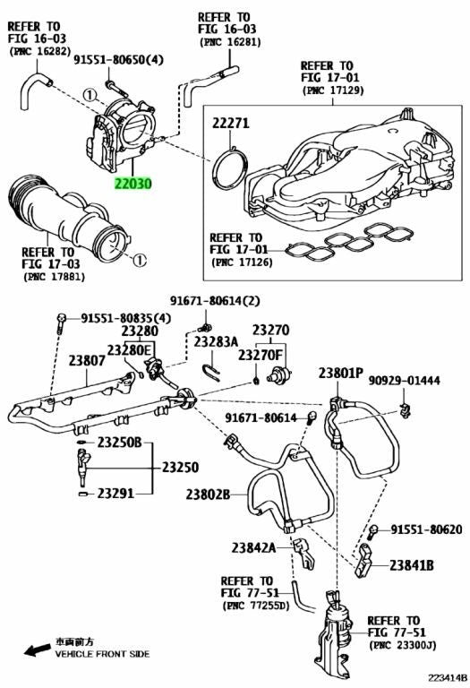 22030-75040 Toyota Body assy, throttle w/motor 2203075040, New Genuine OEM Part1