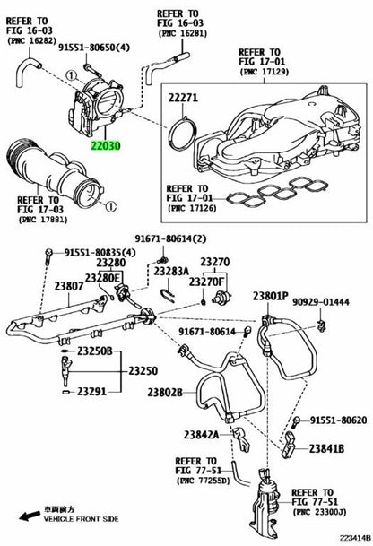 22030-75040 Toyota Body assy, throttle w/motor 2203075040, New Genuine OEM Part1
