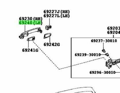 TOYOTA LEXUS RX270/350/450H Rear Door Outside Handle LH SleekEcru 69220-76010-E11
