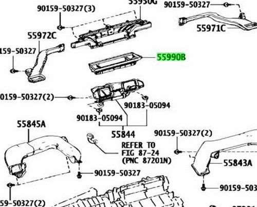 OEM Genuine TOYOTA Lexus Lower Defroster Nozzle Assy HVAC 55990-53030 55990530301