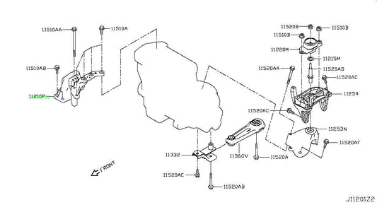 Genuine Nissan Side Mount 11210-4BB0B