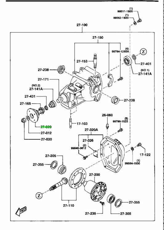 OEM Mazda RX-7 FD3S Rear Differential Companion Flange P045-27-120B0