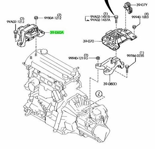 Genuine OEM Mazda B37F-39-060D Torque Strut Engine Motor Mount 2007-09 Mazda 3
