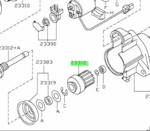 Genuine Nissan Infiniti 350Z G35 G37 Starter Motor Pinion 23312-EV10B OEM1