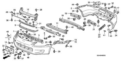 Honda OEM Front Bumper Beam Reinforcement 2000-2003 S2000 AP1 71130-S2A-000ZZ