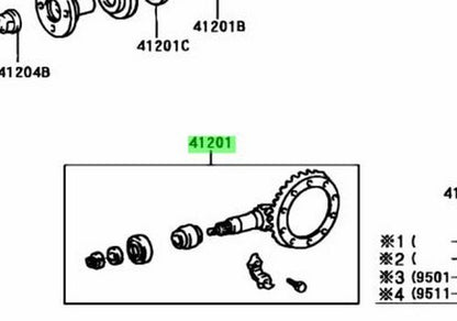 41201-39696 Toyota Final gear kit, differential, rear 4120139696, New Genuine OE1