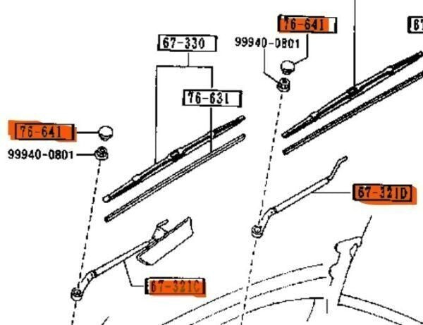 Mazda Windshield Front Wiper Arm RH&LH COVER×2 MX5 Miata ROADSTER NA 89-94 RHD