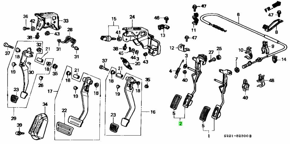 Genuine Honda Accelerator Pedal Civic EG EK EJ 17800-SR3-980 OEM0