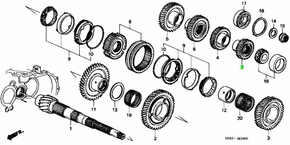 NEW Genuine Honda 6th Gear Sub Shaft Transmission OEM 23491-PR8-F000