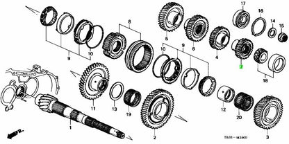 NEW Genuine Honda 6th Gear Sub Shaft Transmission OEM 23491-PR8-F000