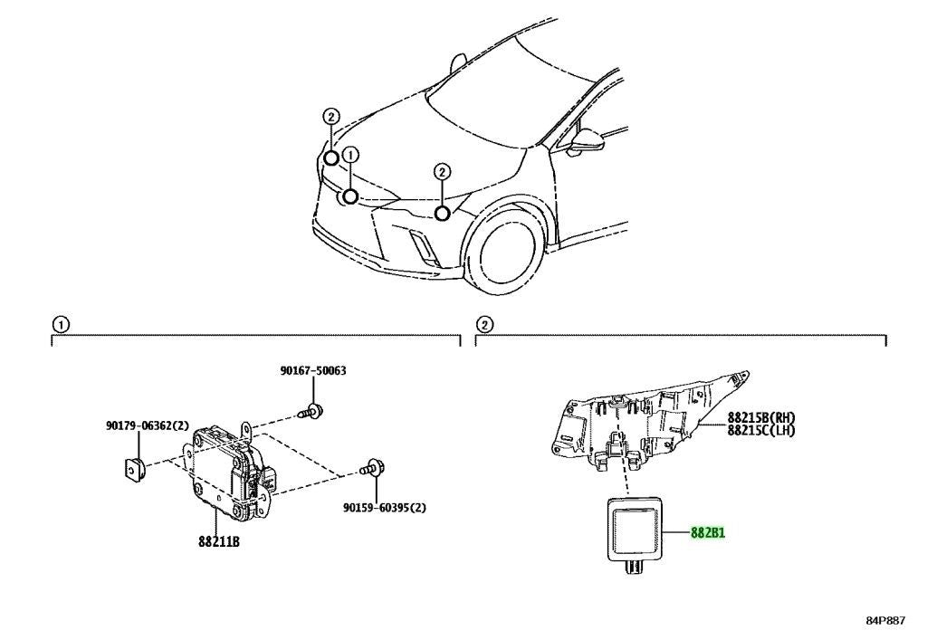 OEM Genuine TOYOTA Lexus Front Side Radar Sensor Assy 882B1-48030 882B1480300