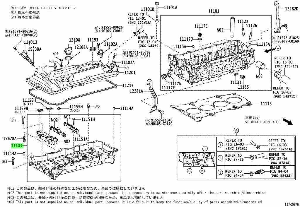 OEM TOYOTA Lexus CamshaftHousing Sub Assy Engine 02/2012- 11103-36011 11103360110