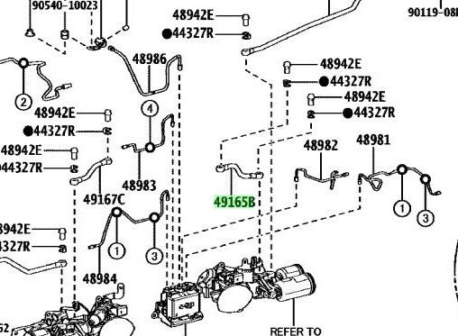 TOYOTA Lexus Suspension Control Pressure Tube Assy No.5 49165-60010 4916560010