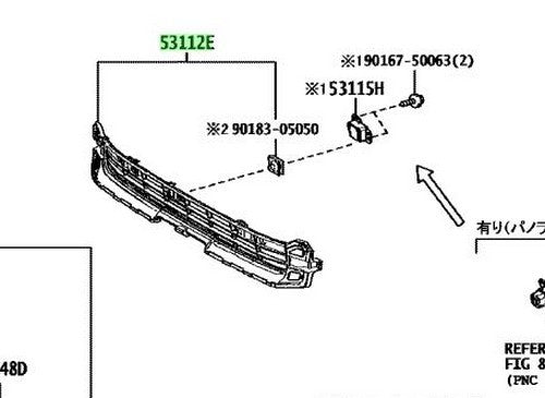 Genuine Toyota Regius Ace Radiator Lower Grille Sub-Assembly 53102-26070 OEM1