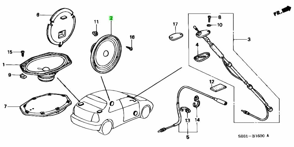 Genuine Honda 160mm Single Speaker Assembly OEM 39120-S04-A010