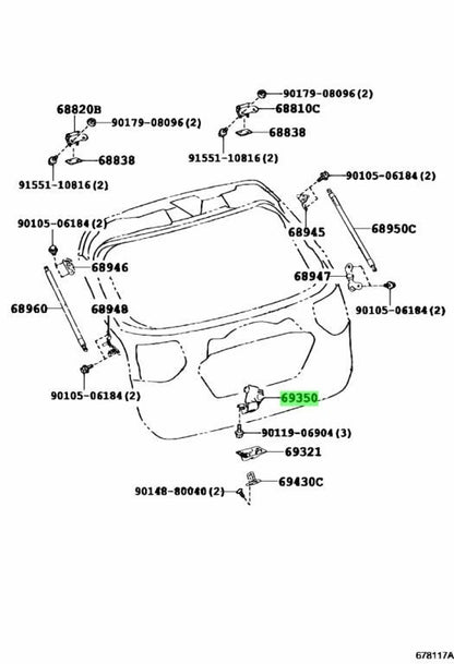 OEM Genuine TOYOTA LEXUS Power Back Door Lock Assy Auto Easy Closer 69350-480620