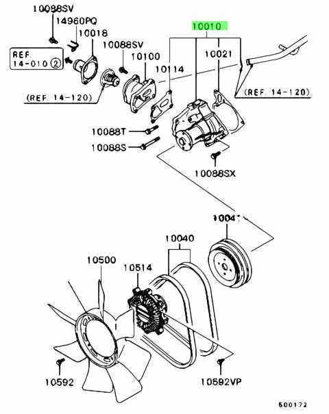 NEW Genuine Mitsubishi Engine Water Pump Kit OEM MD9749991