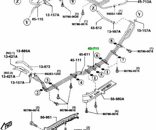 OEM MAZDA EVAPORATION PIPE RX-7 FD3S FD01-45-7111