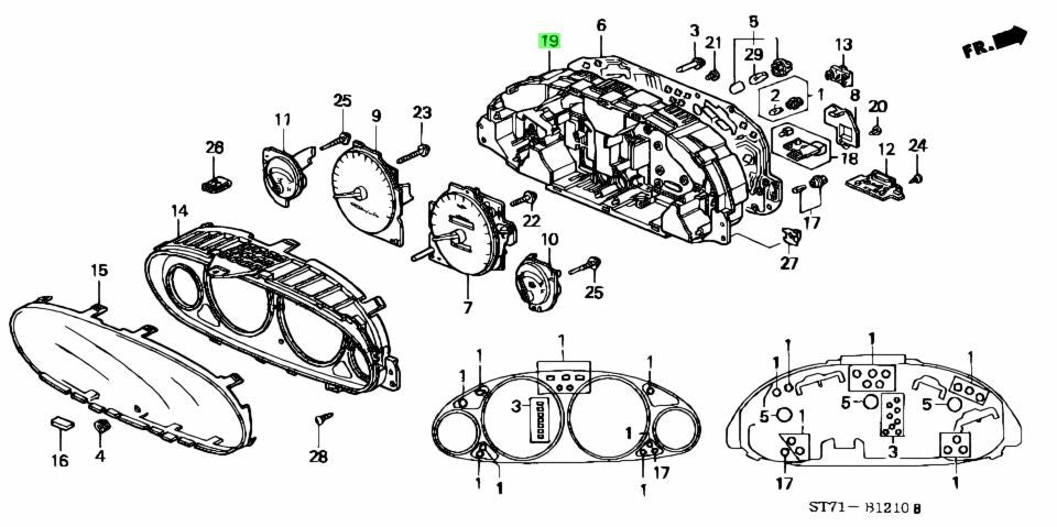 OEM Honda Integra DB8 DC2 Meter Case Assembly 78235-ST7-N01 Genuine0
