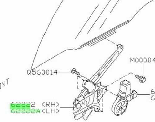 NEW Genuine Subaru Rear Window Regulator Set R&L OEM 62222-FJ000 62222-FJ0101