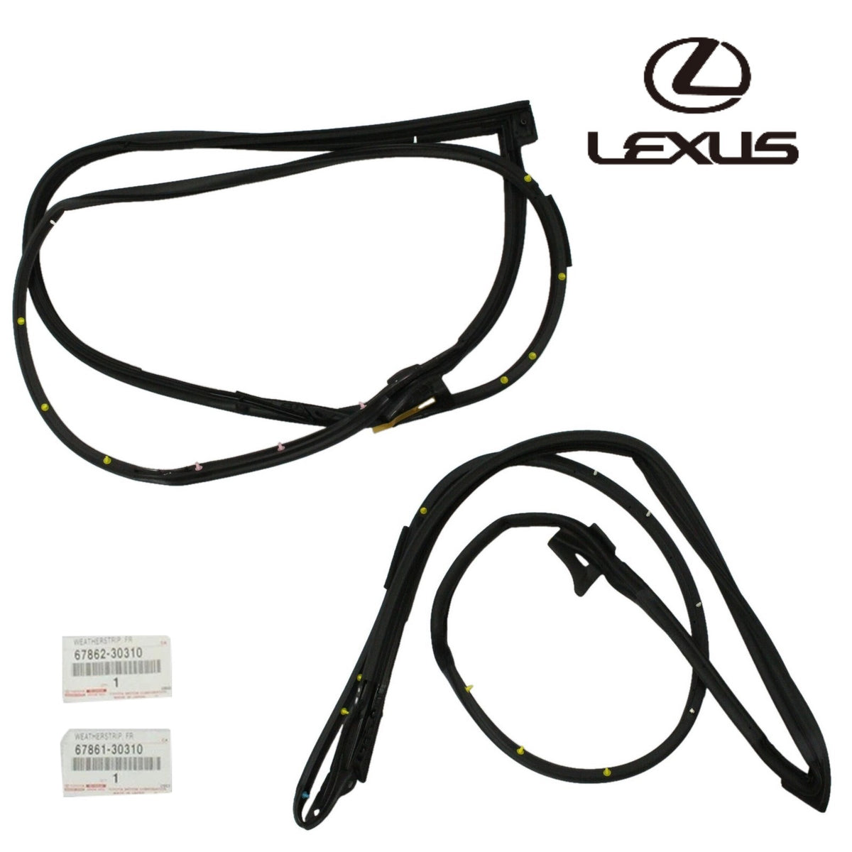 Genuine Lexus GS Front Door Weatherstrip RH LH Set 67861-30310 67862-303100