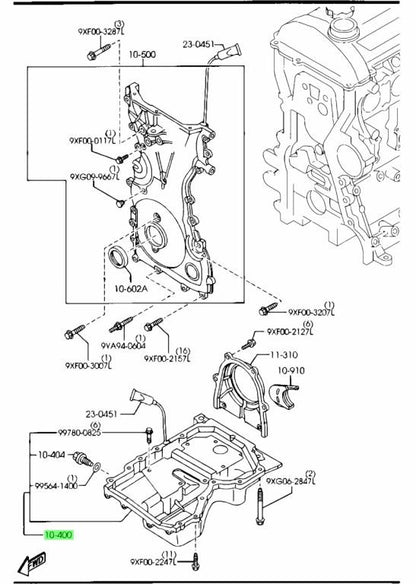Genuine Mazda MX-5 Miata NC Oil Pan OEM LFE2-10-400A0
