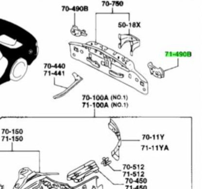 OEM MAZDA LAMP BRACKET LH RX-7 FD3S FD01-71-490B2