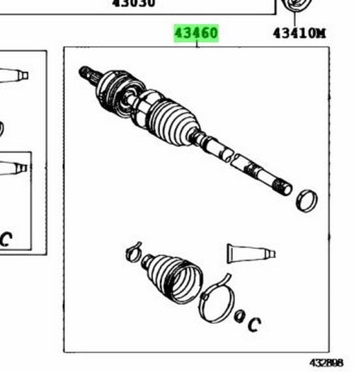 Genuine Toyota Front Drive Shaft Outboard Joint RH 43460-59366 OEM1