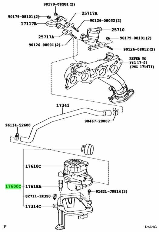 TOYOTA GENUINE PUMP ASSY AIR 17600-0W010 NEW1