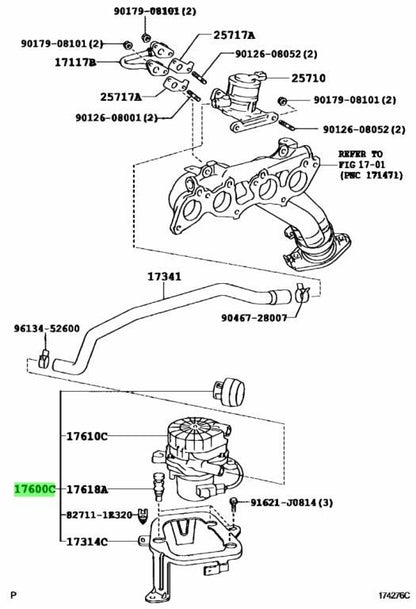 TOYOTA GENUINE PUMP ASSY AIR 17600-0W010 NEW1